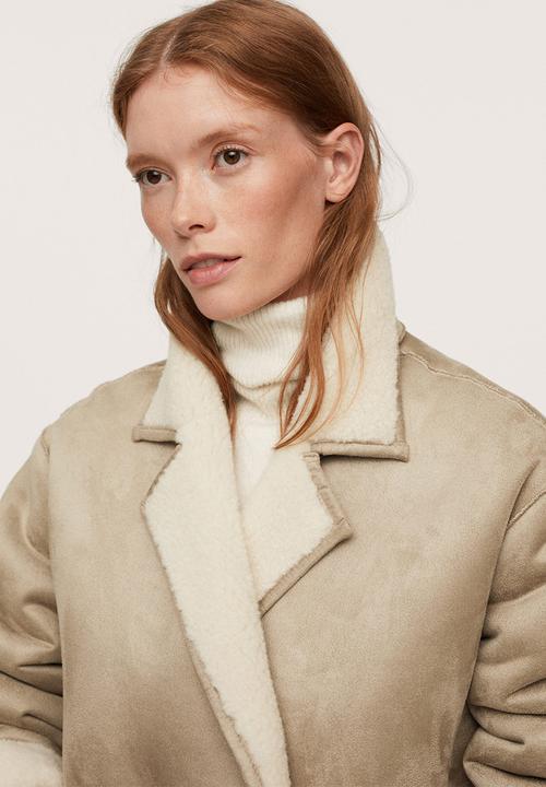 MANGO - Coat laca - light pastel grey