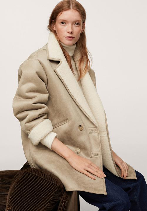 MANGO - Coat laca - light pastel grey