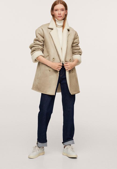 MANGO - Coat laca - light pastel grey