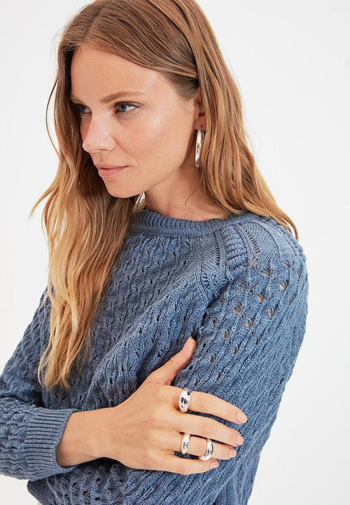 Trendyol - Detailed knit sweater - blue