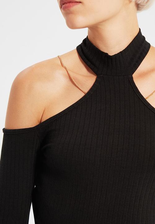 Trendyol - Cut out turtleneck top - black
