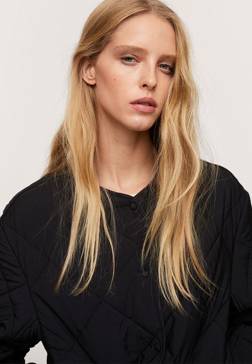 MANGO - Anorak carrot - black