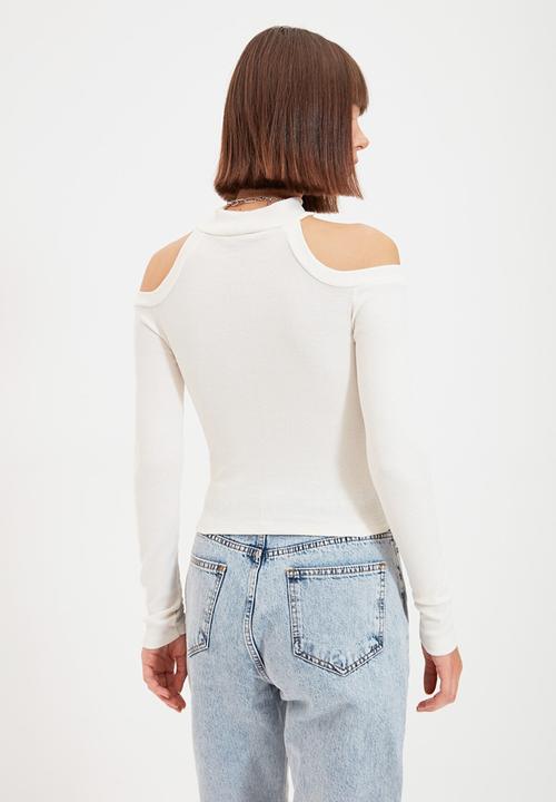 Trendyol - Carmen collar choker detailed top - ecru