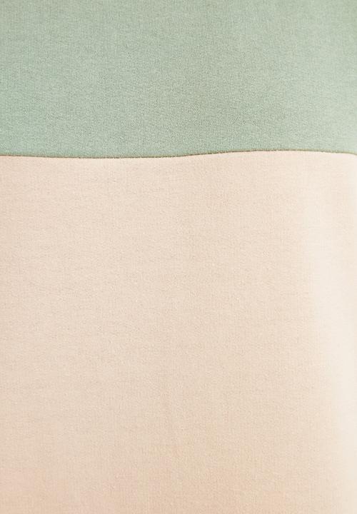 Trendyol - Color paneled hooded knitted sweatshirt - mint