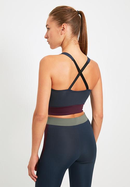 Trendyol - Color block support sports bra - dark navy