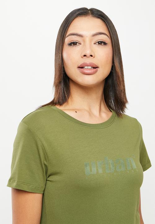 urban° - Ladies urban basic urban t-shirt - olive/mosstore