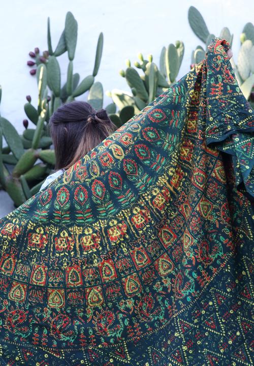 Shanti Decor - Floral Block Printed Throw