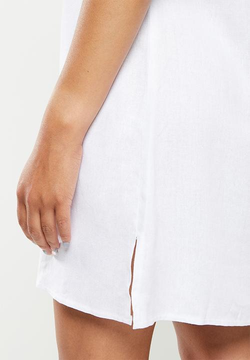 Me&B - Embroidered sleeve tunic dress - milk 