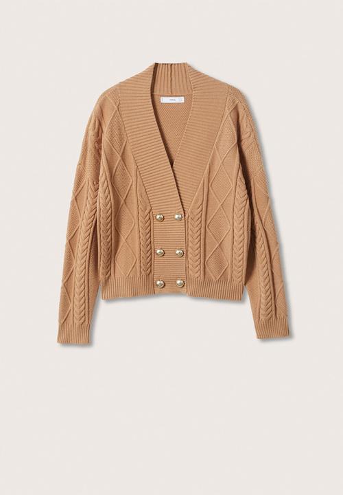 MANGO - Cardigan amill - medium brown