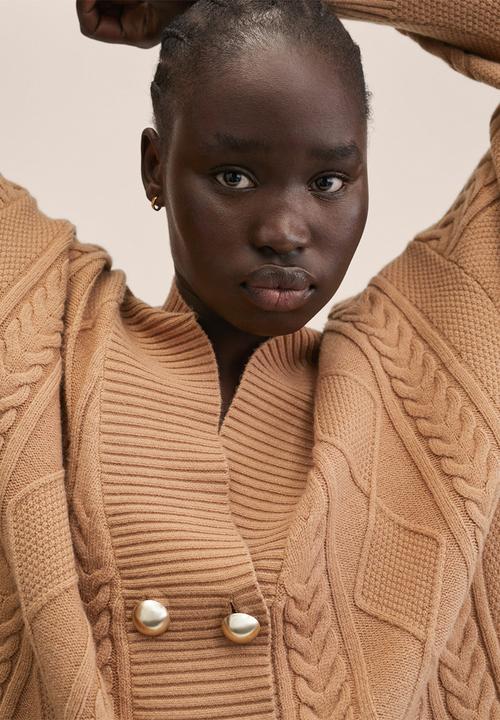 MANGO - Cardigan amill - medium brown