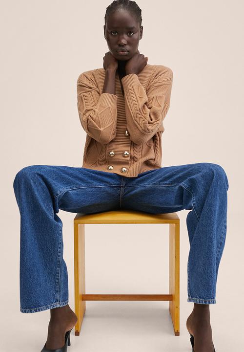 MANGO - Cardigan amill - medium brown