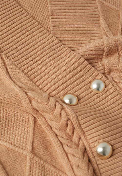 MANGO - Cardigan amill - medium brown