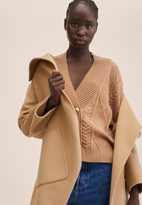 MANGO - Cardigan amill - medium brown