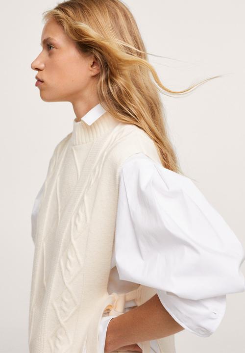 MANGO - Waistcoat thesow - light beige