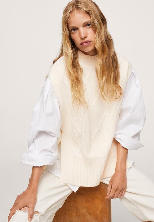 MANGO - Waistcoat thesow - light beige