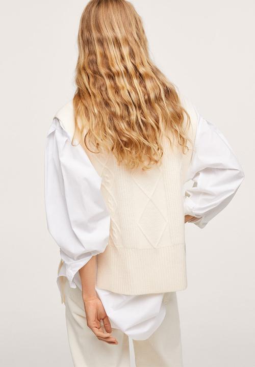 MANGO - Waistcoat thesow - light beige