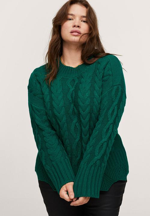 MANGO - Plus sweater greendi - green