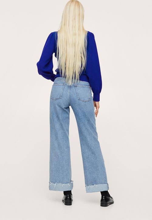 MANGO - Sweater shoulder - bright blue