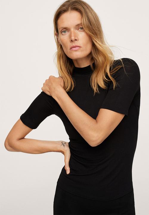 MANGO - T-shirt secondm - black