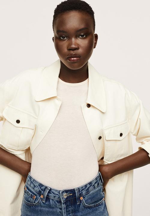 MANGO - T-shirt secondc - light beige