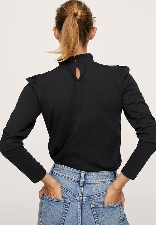 MANGO - T-shirt roca - black
