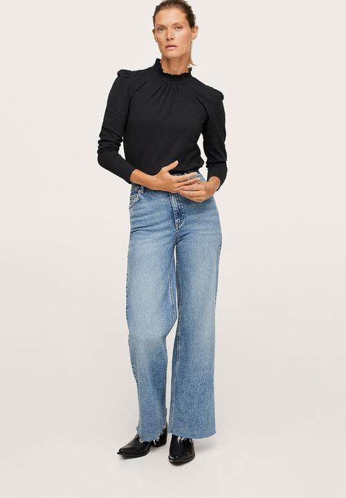MANGO - T-shirt roca - black