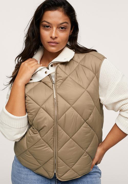 MANGO - Plus waistcoat bang - medium brown