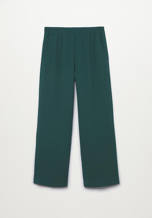MANGO - Trousers rubber - green
