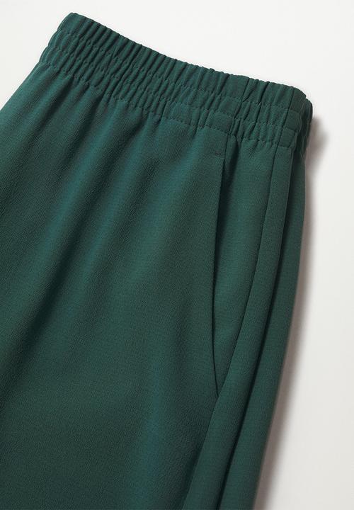 MANGO - Trousers rubber - green