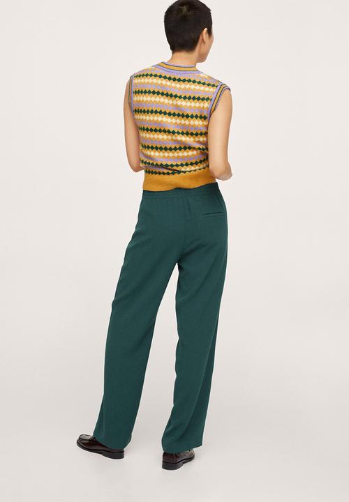 MANGO - Trousers rubber - green