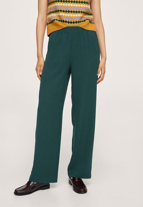 MANGO - Trousers rubber - green