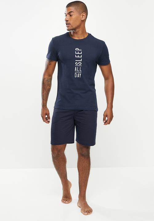 Superbalist - Graphic tee sleep set - navy