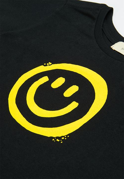 Superbalist Kids - Boys smiley graphic tee - black