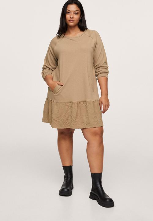 MANGO - Plus dress duplex - medium brown