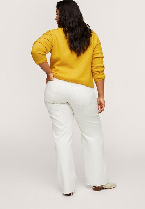 MANGO - Plus sweater peach - medium yellow