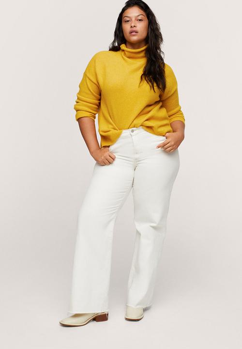 MANGO - Plus sweater peach - medium yellow