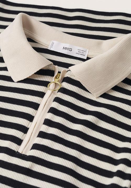 MANGO - Polo shirt naval - beige & black