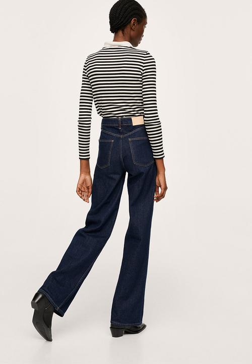 MANGO - Polo shirt naval - beige & black