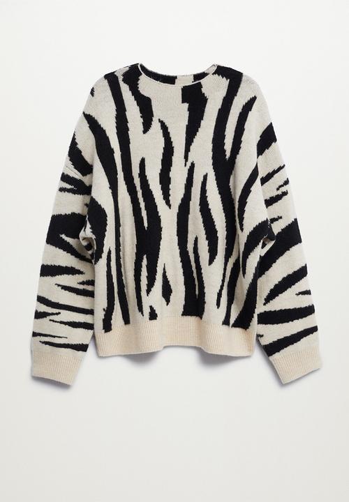 MANGO - Plus sweater comansi - black & beige 