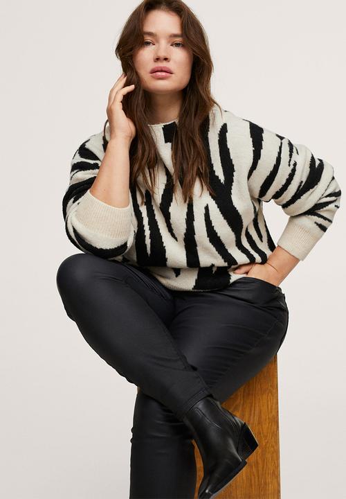 MANGO - Plus sweater comansi - black & beige 