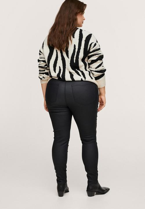 MANGO - Plus sweater comansi - black & beige 