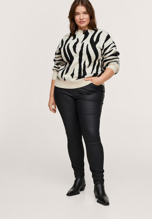 MANGO - Plus sweater comansi - black & beige 