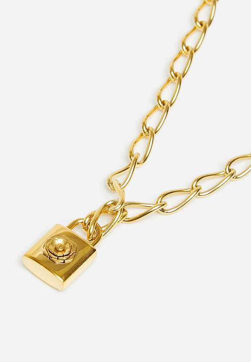 GUESS - Keep me close dbl chain peony lock yg - gold