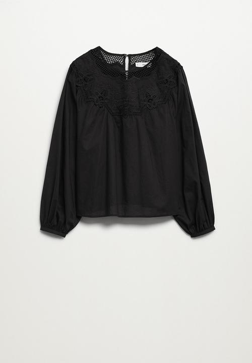 MANGO - Blouse nat - black