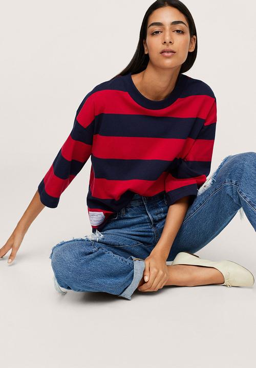 MANGO - T-shirt pstbut - navy