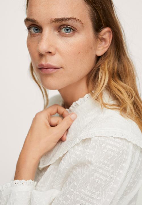MANGO - Blouse fant - white