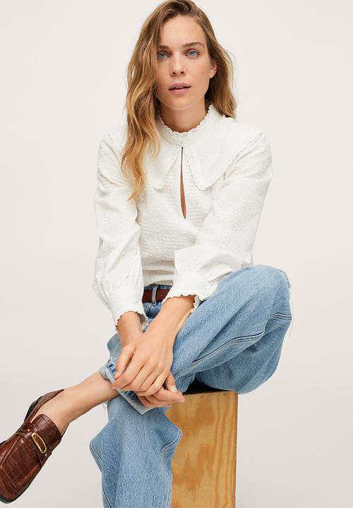 MANGO - Blouse fant - white
