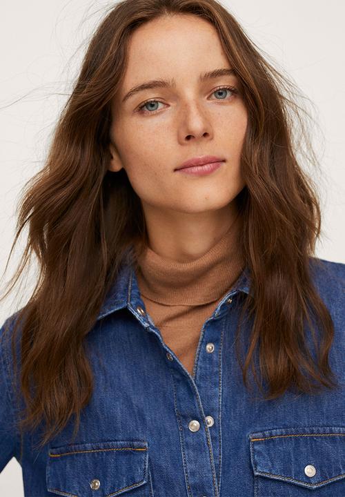MANGO - Shirt julie - open blue