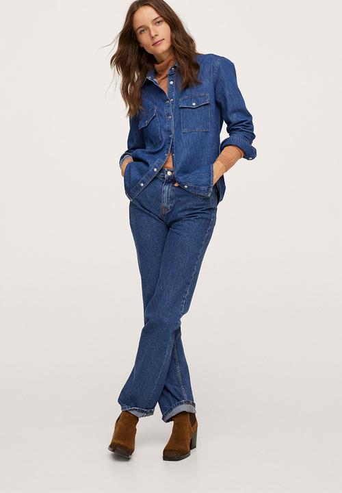 MANGO - Shirt julie - open blue