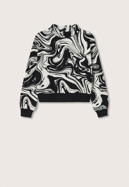 MANGO - Sweater mineral - black & white 